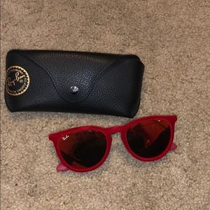 Ray Ban red velvet glasses